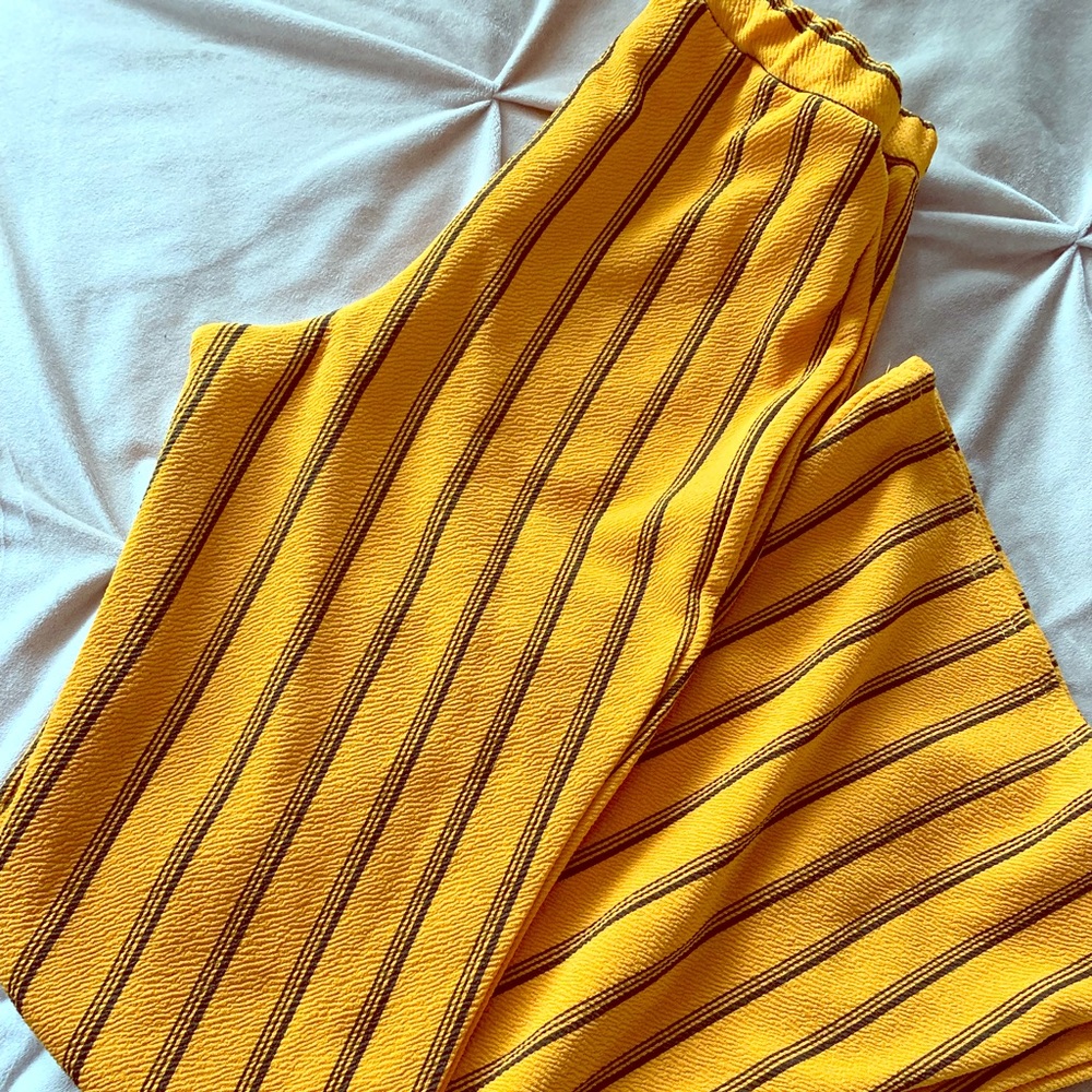 Flare Yellow Striped Pants